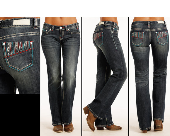 Rock & Roll Cowgirl Rival Low Rise Light Wash Bootcut Jeans, W6-8735 -  Wilco Farm Stores