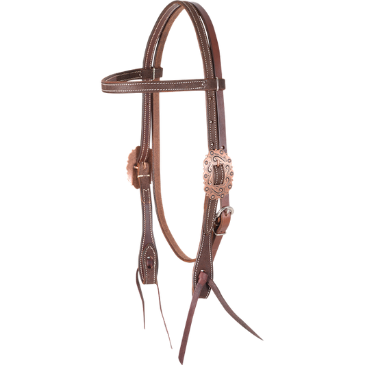 Chocolate Browband Headstall with Copper Buckles by Martin Saddlery®
