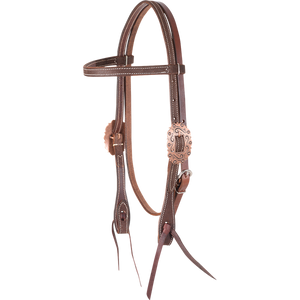 Chocolate Browband Headstall with Copper Buckles by Martin Saddlery®