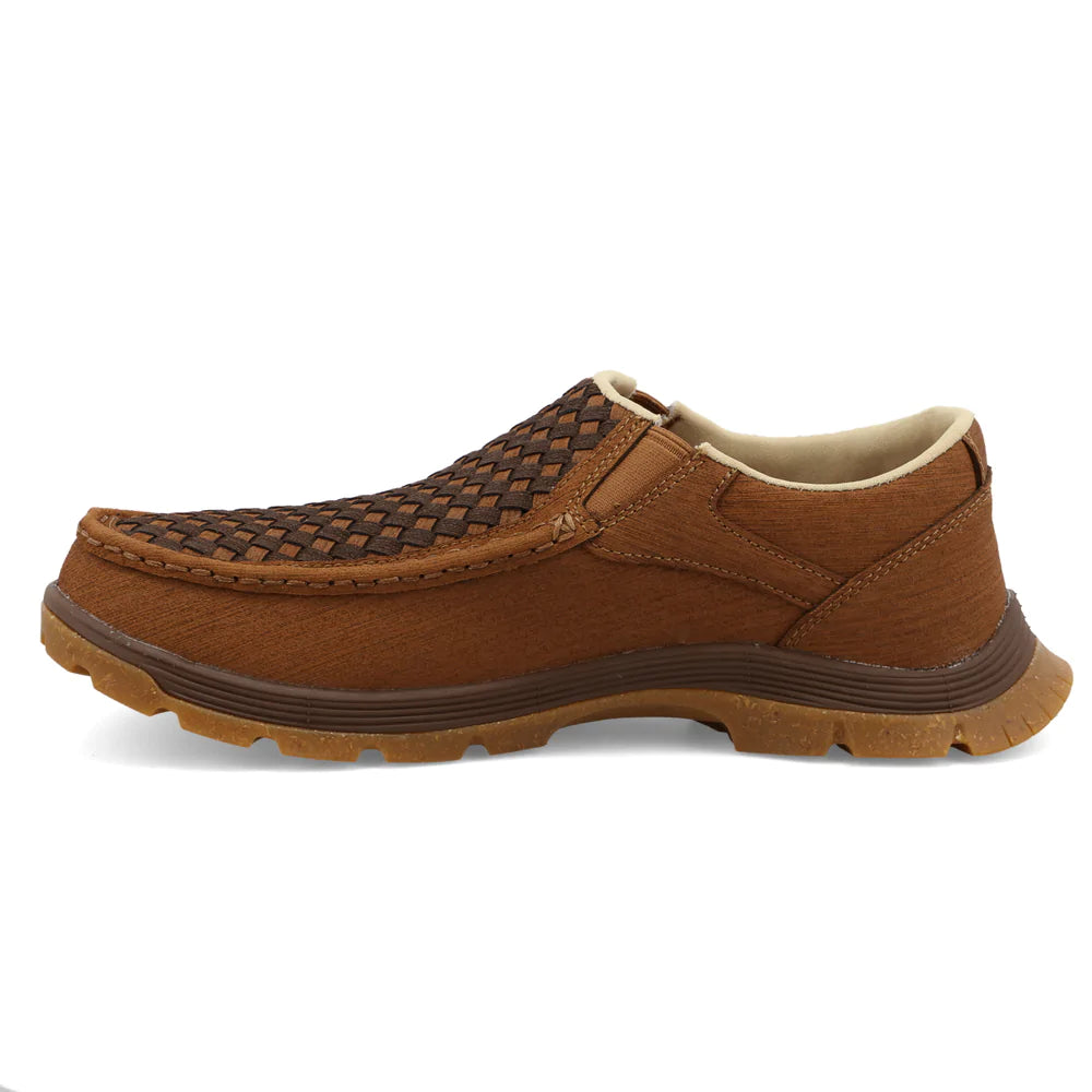 Oblique Toe Basket Weave Slip On Men's Driving Moc by Twisted X®