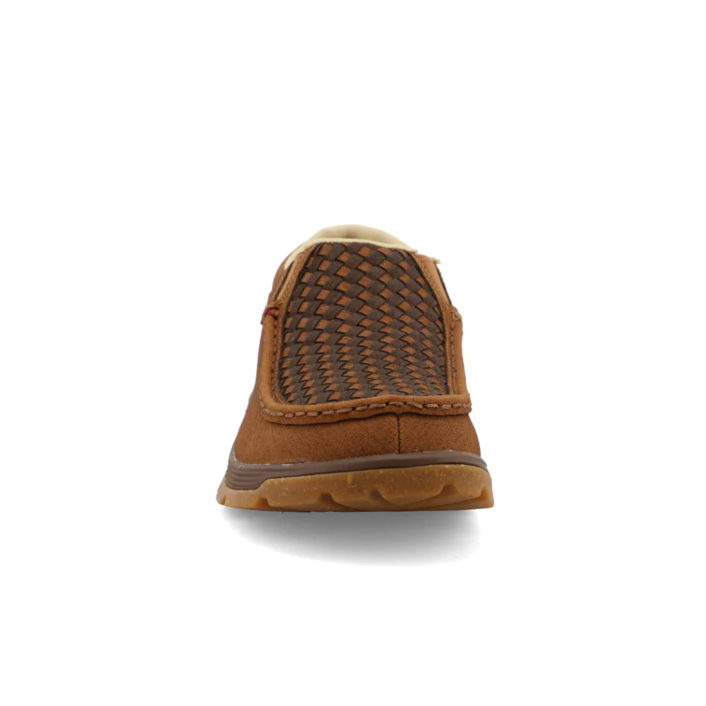 Oblique Toe Basket Weave Slip On Men's Driving Moc by Twisted X®