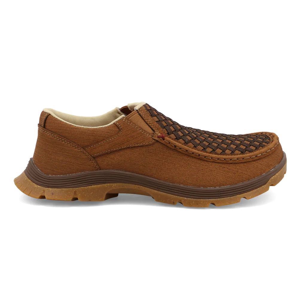 Oblique Toe Basket Weave Slip On Men's Driving Moc by Twisted X®