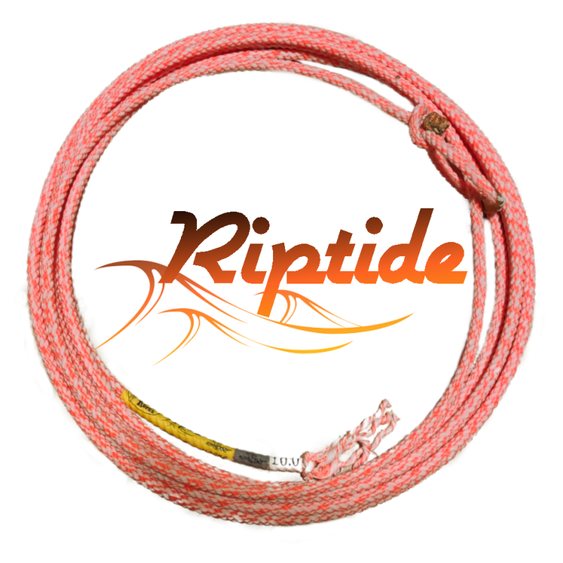 an orange coiled up rope with the logo 'riptide' on a white background